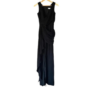 Dress the Population Maxi Dress Sleeveless Draped Black Size XXS NEW